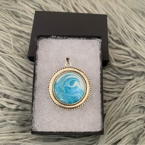Handmade Fluid Art Necklace- Rolling Wave